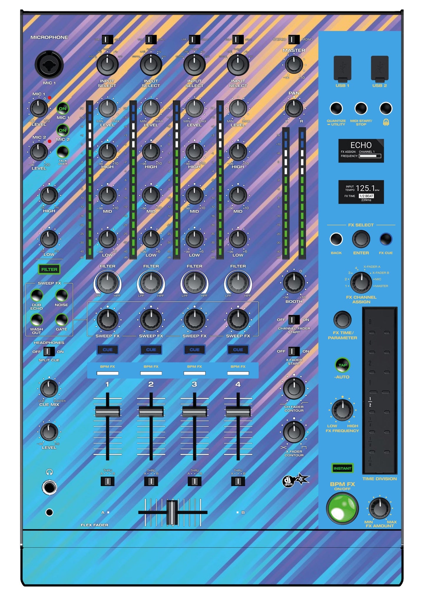 Denon DJ X 1850 Skin Stripes