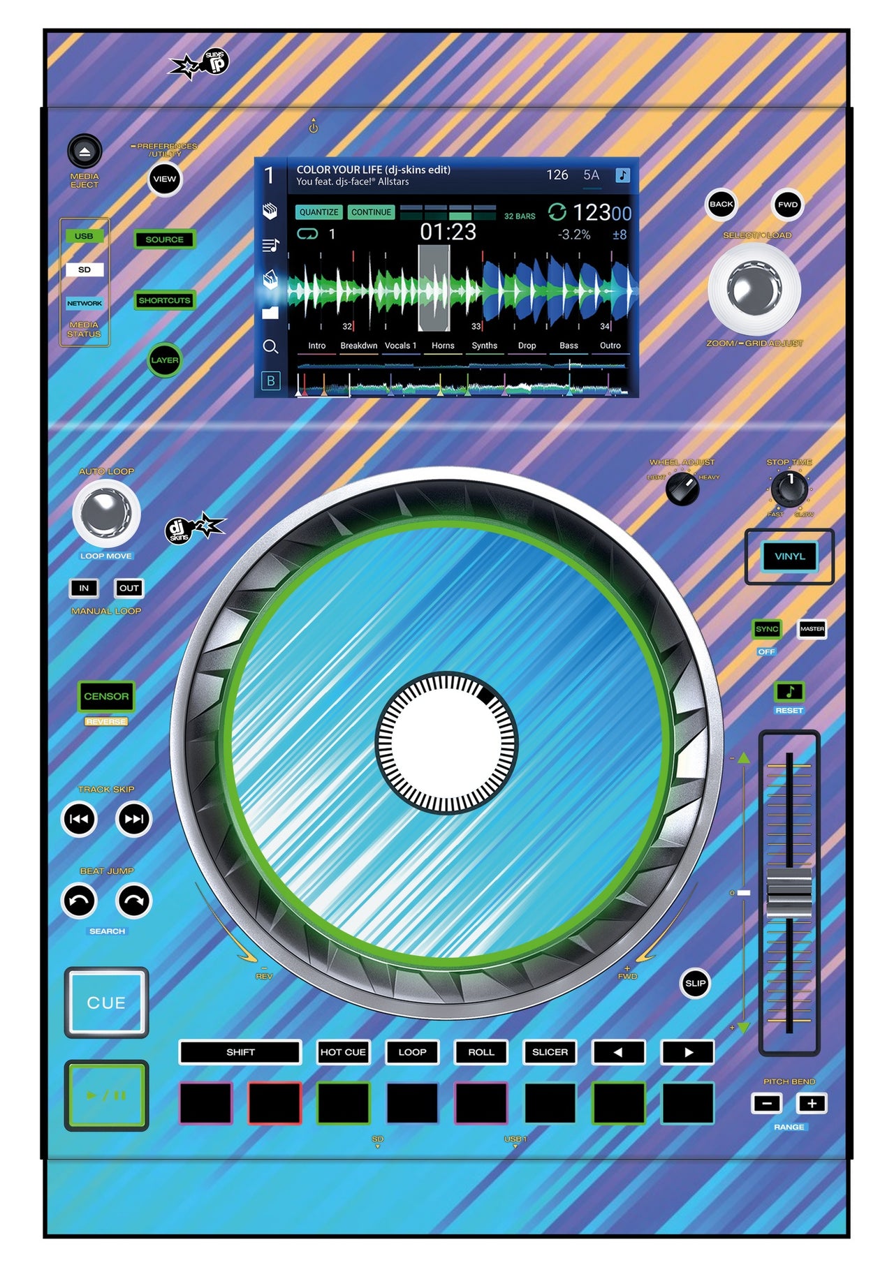 Denon DJ SC 5000 Skin Stripes