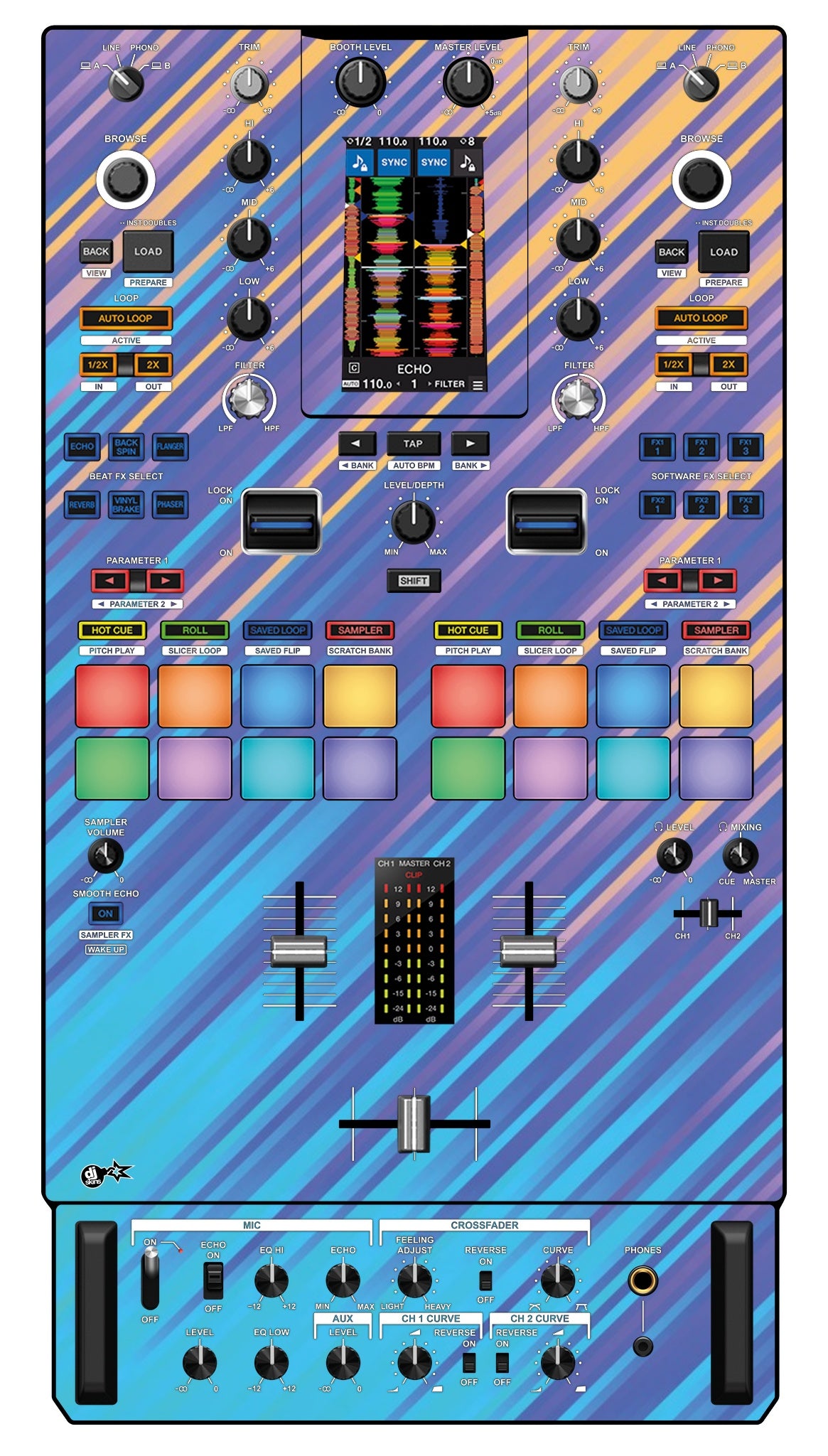 Pioneer DJ DJM S11 Skin Stripes