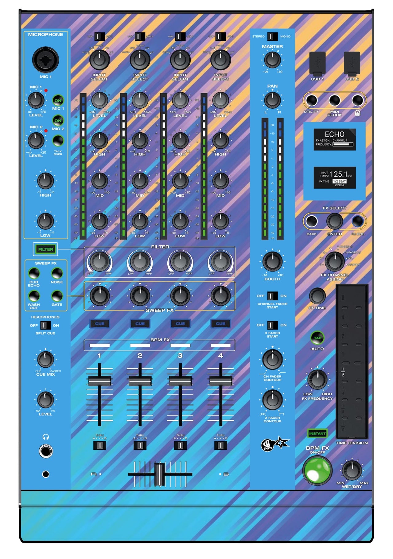 Denon DJ X 1800 Skin Stripes