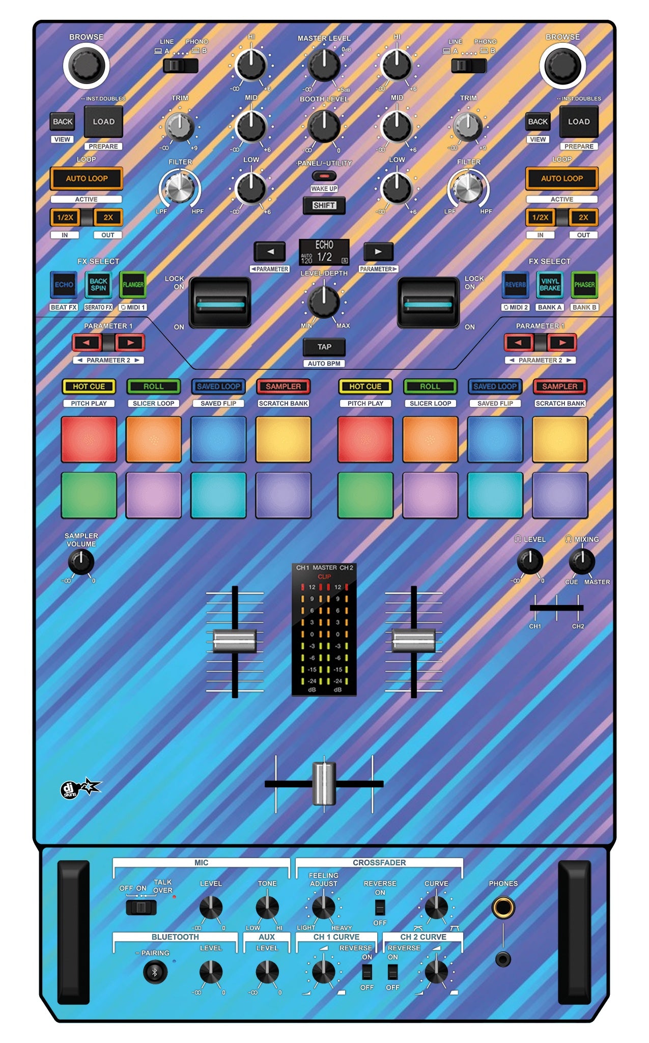 Pioneer DJ DJM S7 Skin Stripes