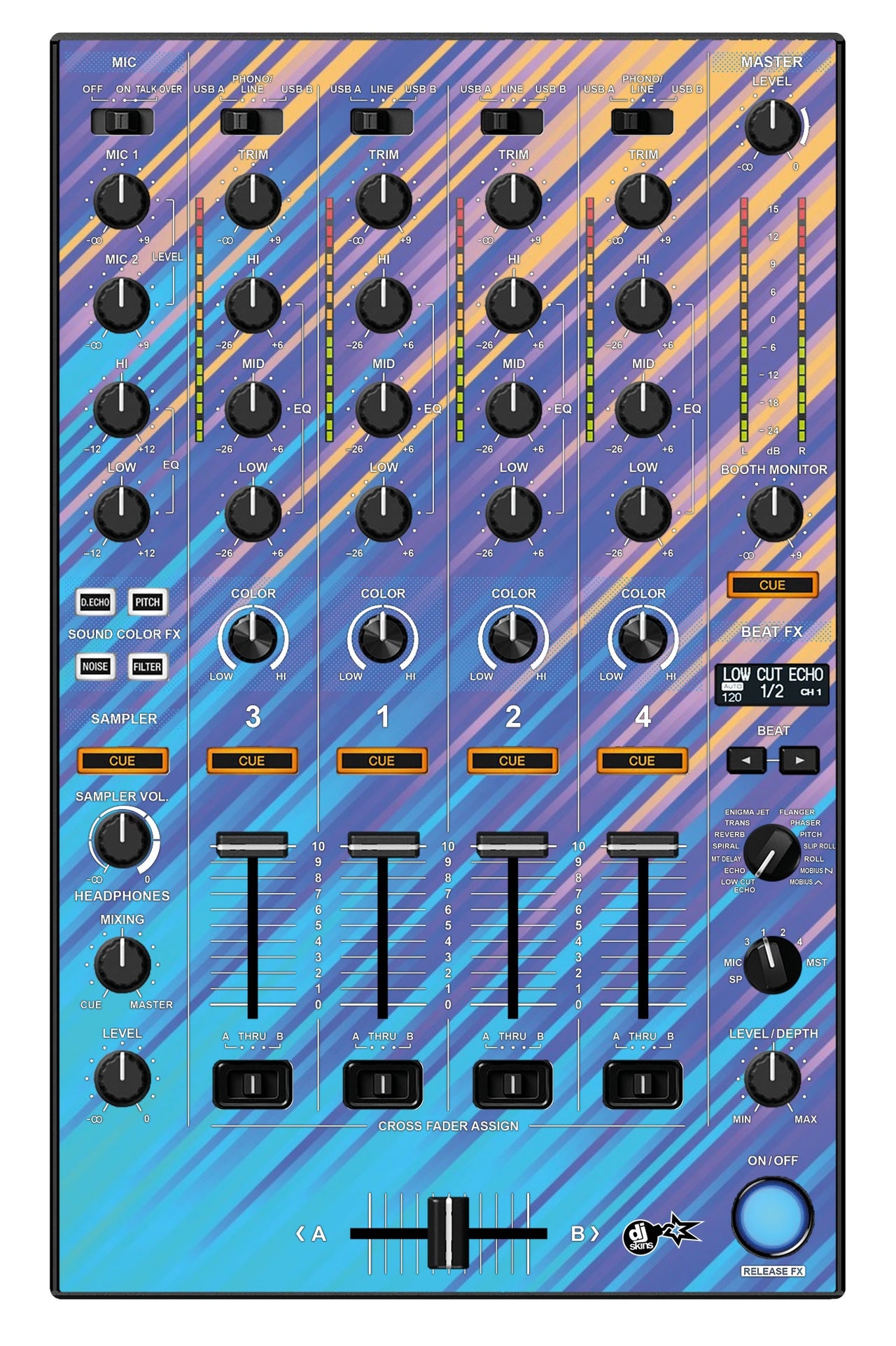 Pioneer DJ DDJ 1000 MIXER Skin Stripes