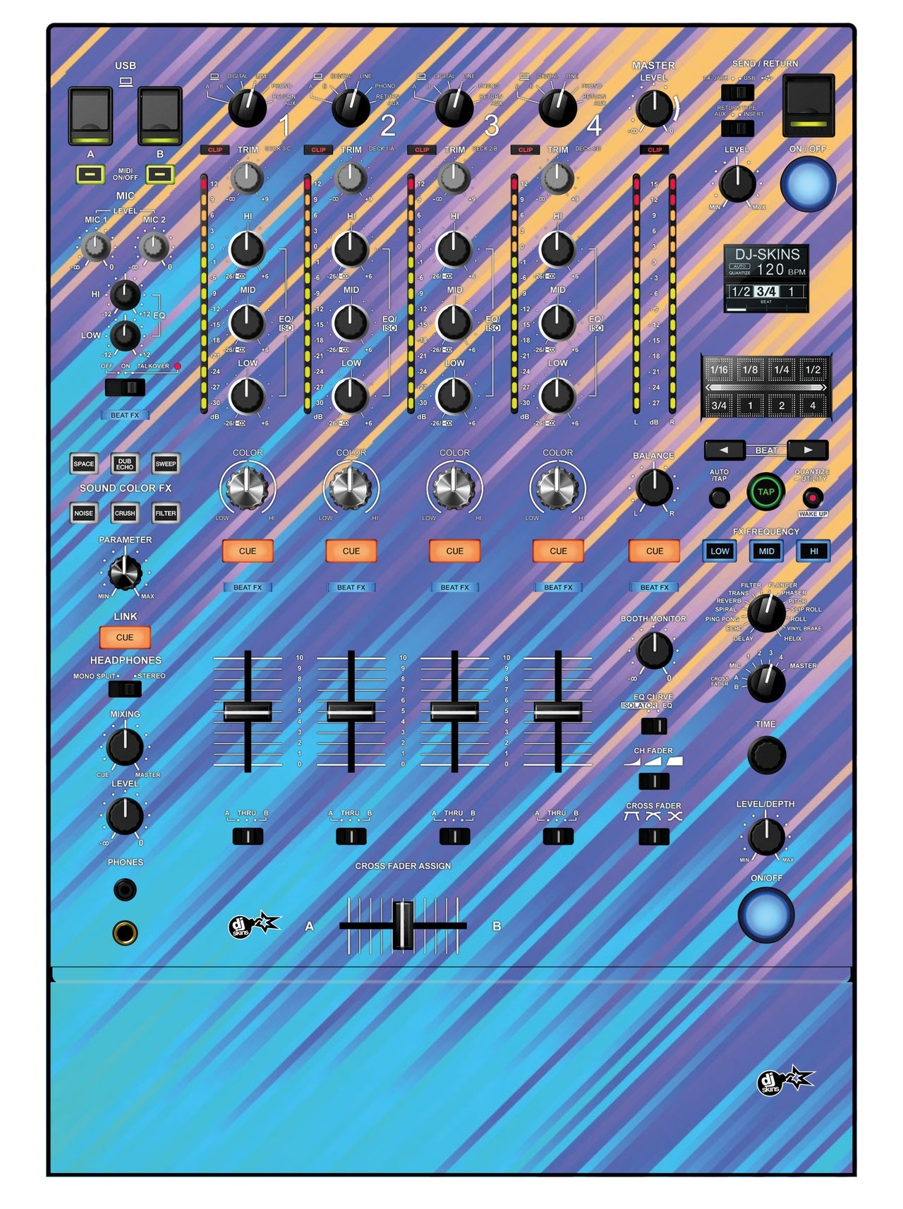 Pioneer DJ DJM 900 NEXUS 2 Skin Stripes