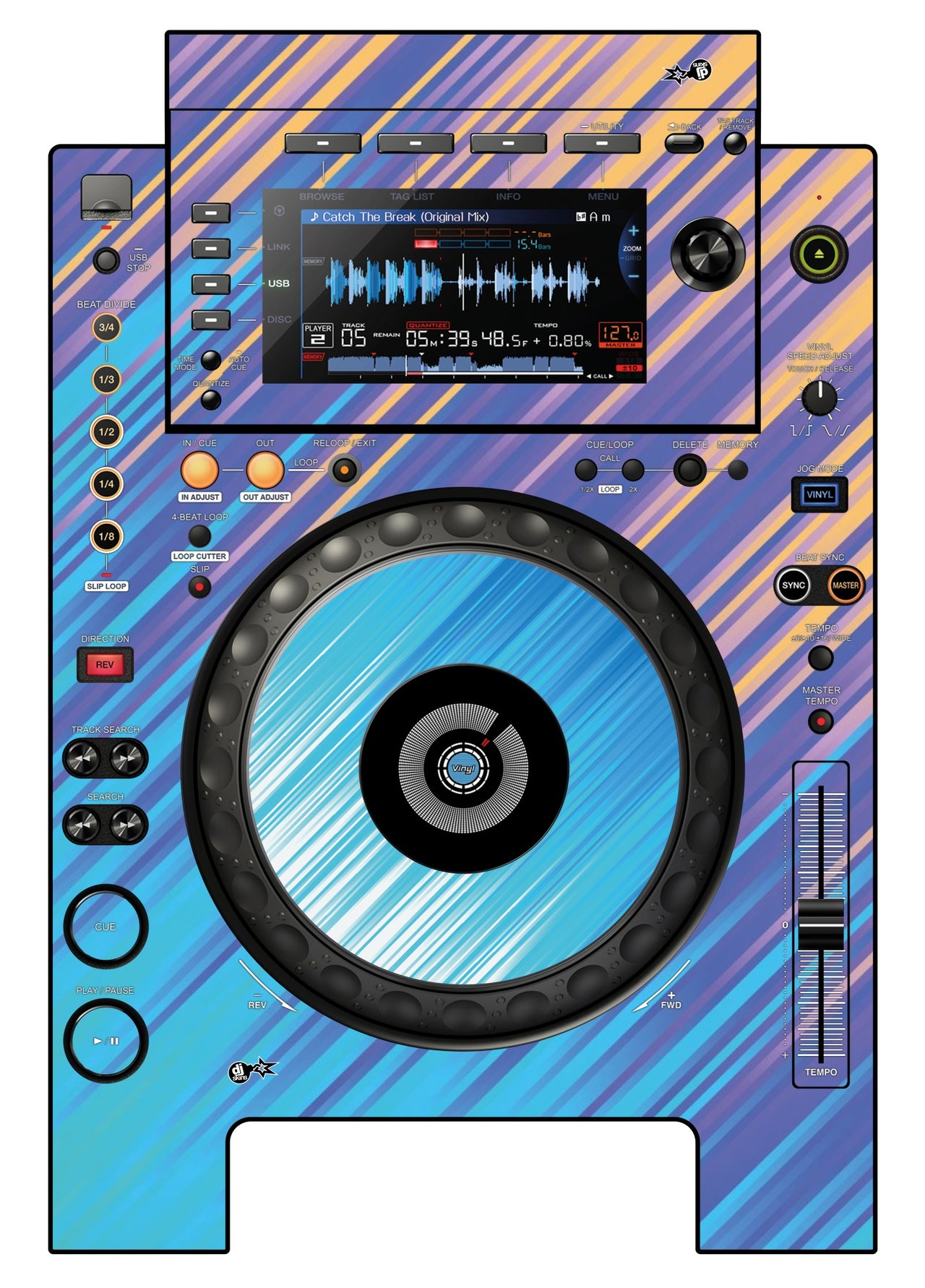 Pioneer DJ CDJ 900 NEXUS Skin Stripes
