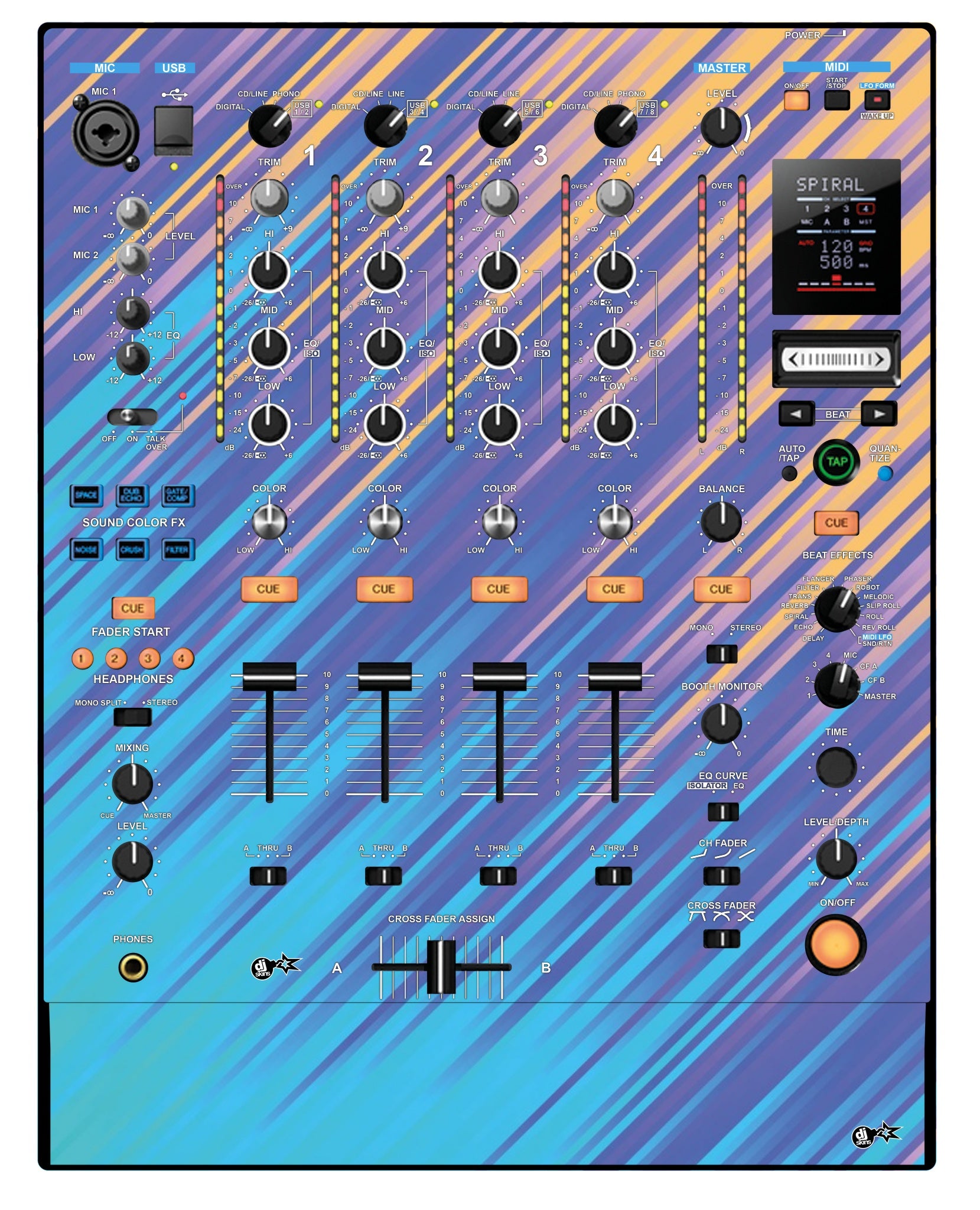 Pioneer DJ DJM 900 NEXUS Skin Stripes