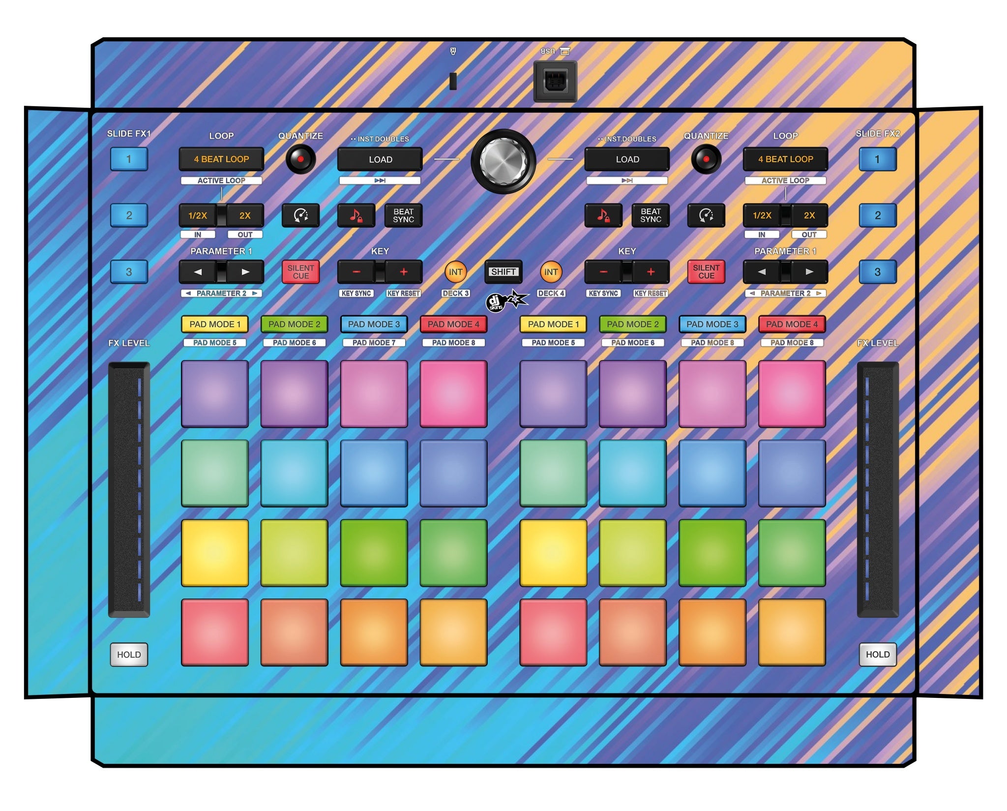 Pioneer DJ DDJ XP 2 Skin Stripes