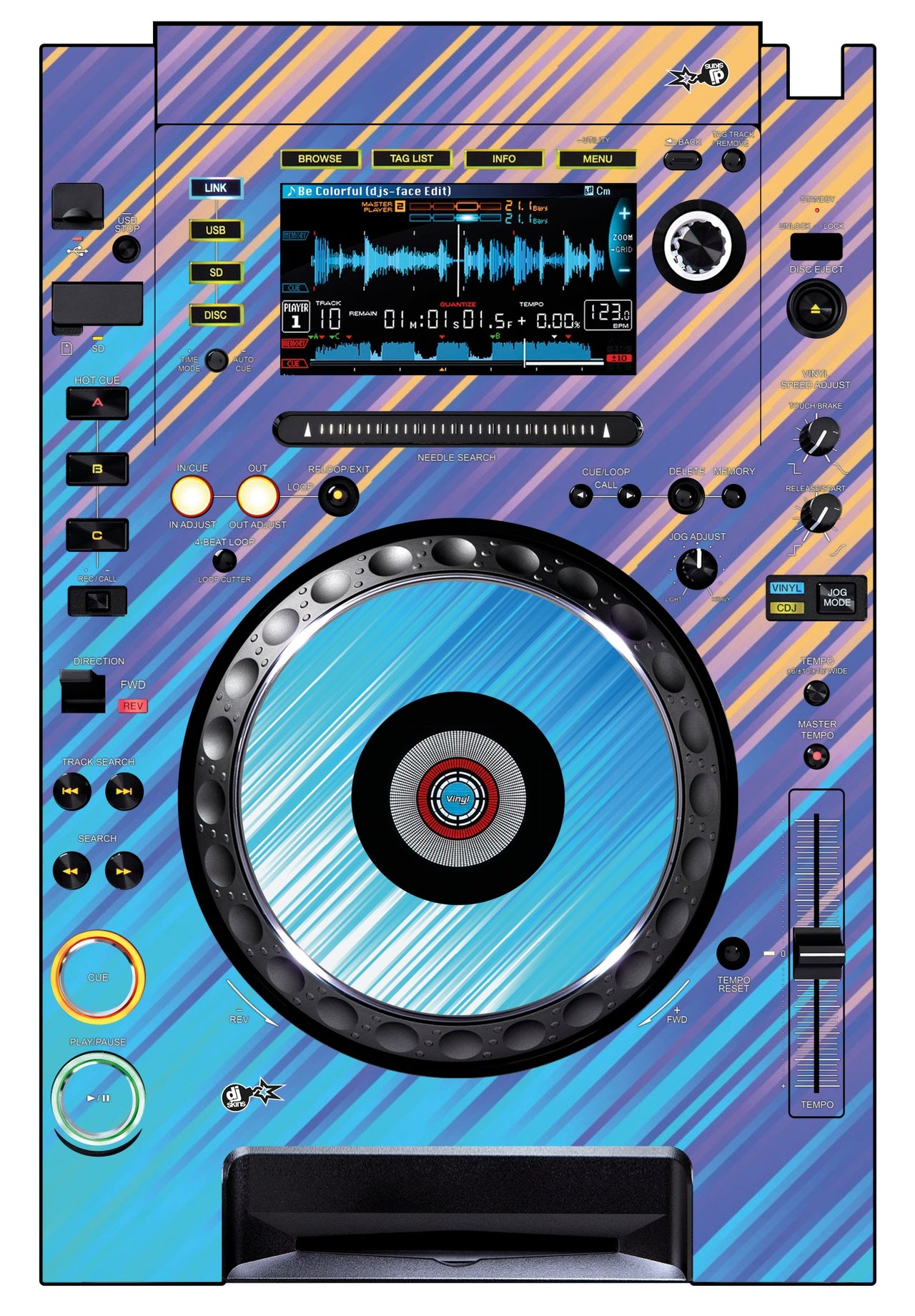 Pioneer DJ CDJ 2000 Skin Stripes