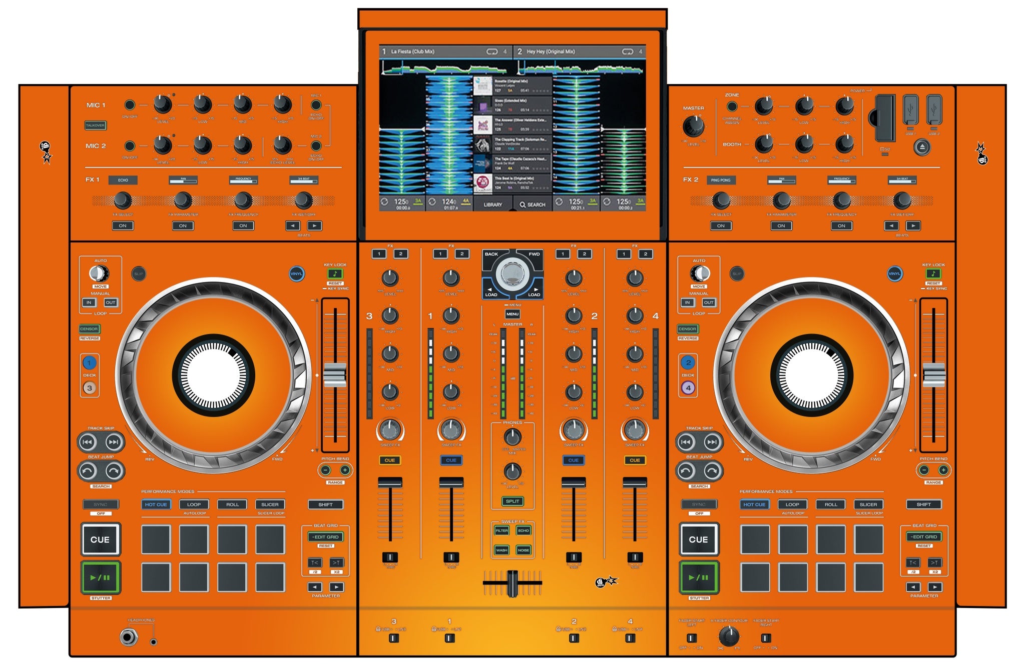 Denon DJ PRIME 4 Skin Sunset