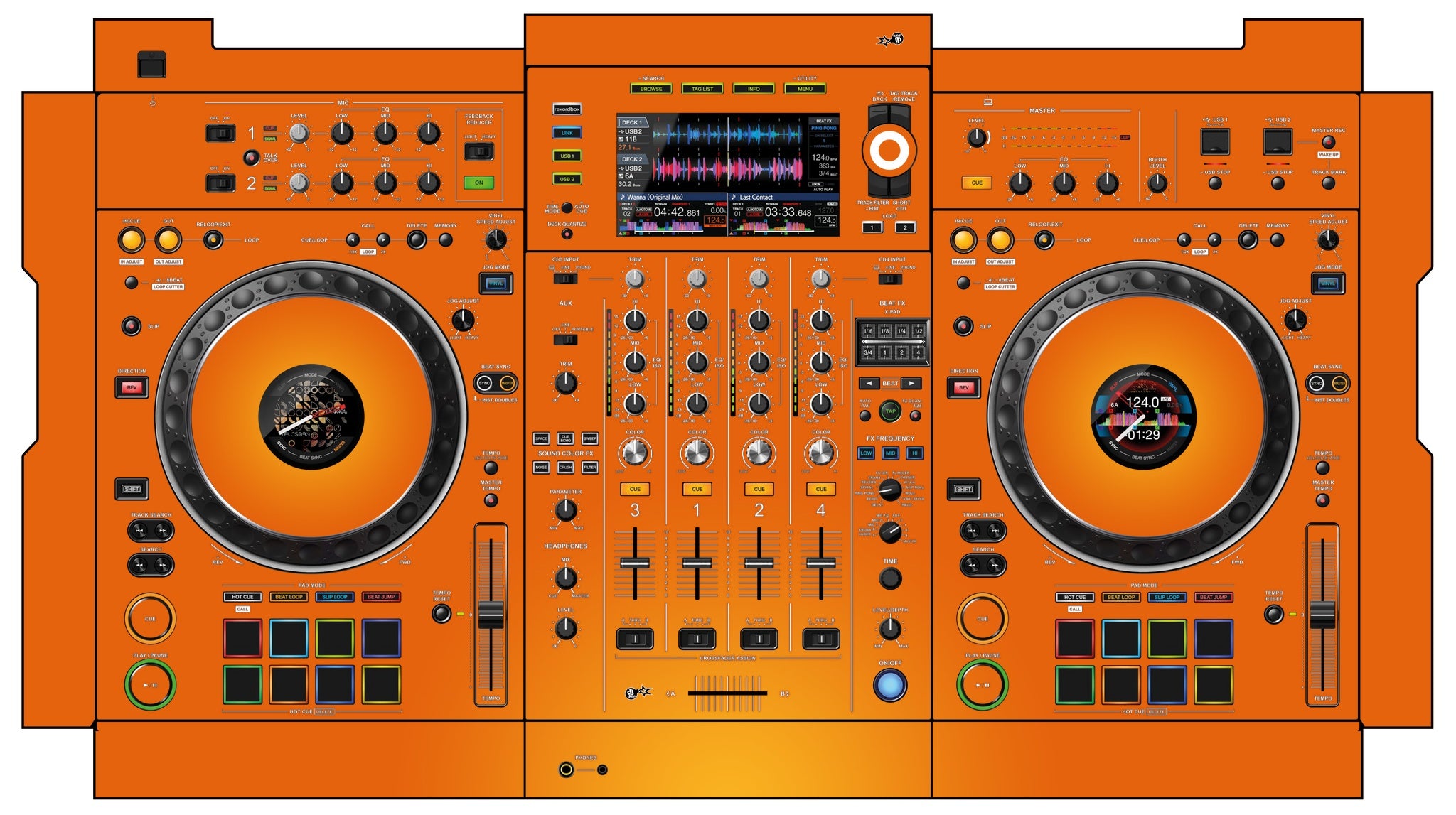 Pioneer DJ XDJ XZ Skin Sunset