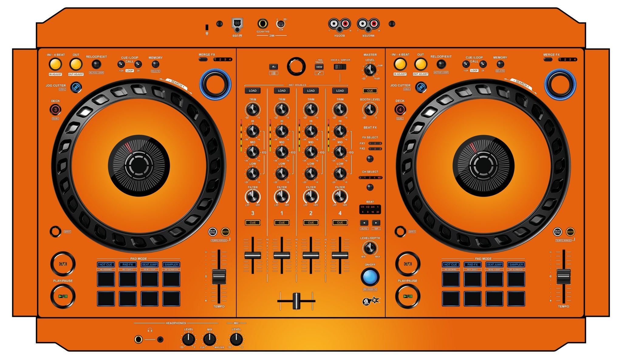 Pioneer DJ DDJ FLX6 Skin Sunset