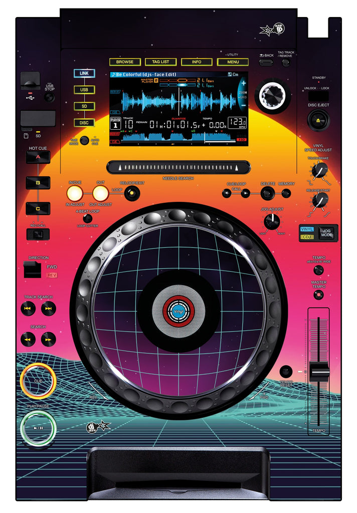 Pioneer DJ CDJ 2000 Skin Synthwave Horizon