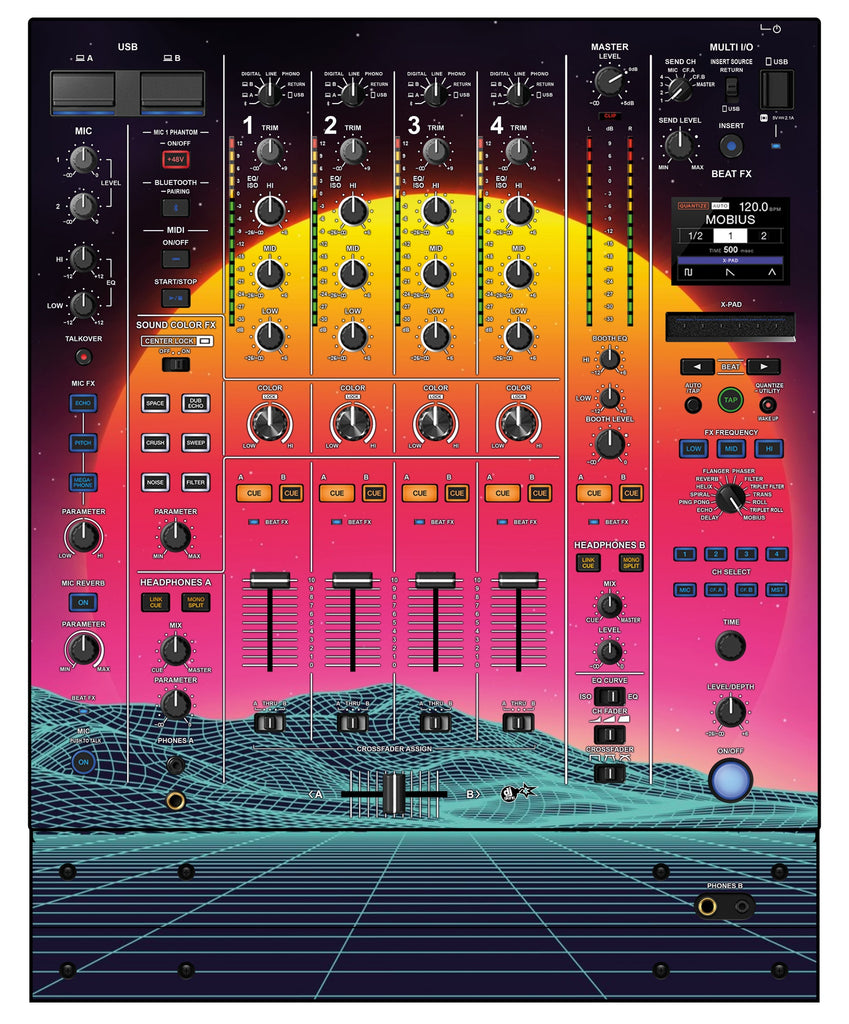 Pioneer DJ DJM A9 Skin Synthwave Horizon