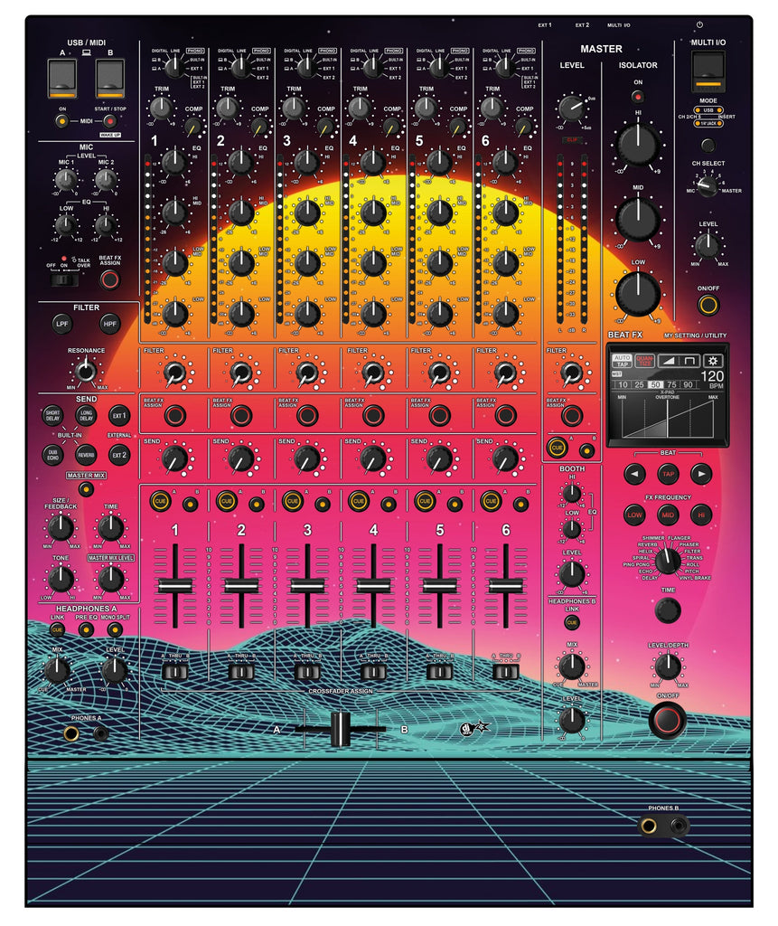 Pioneer DJ DJM V10 Skin Synthwave Horizon