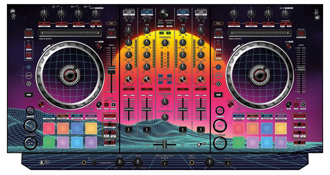 Pioneer DJ DDJ SX 3 Skin Synthwave Horizon