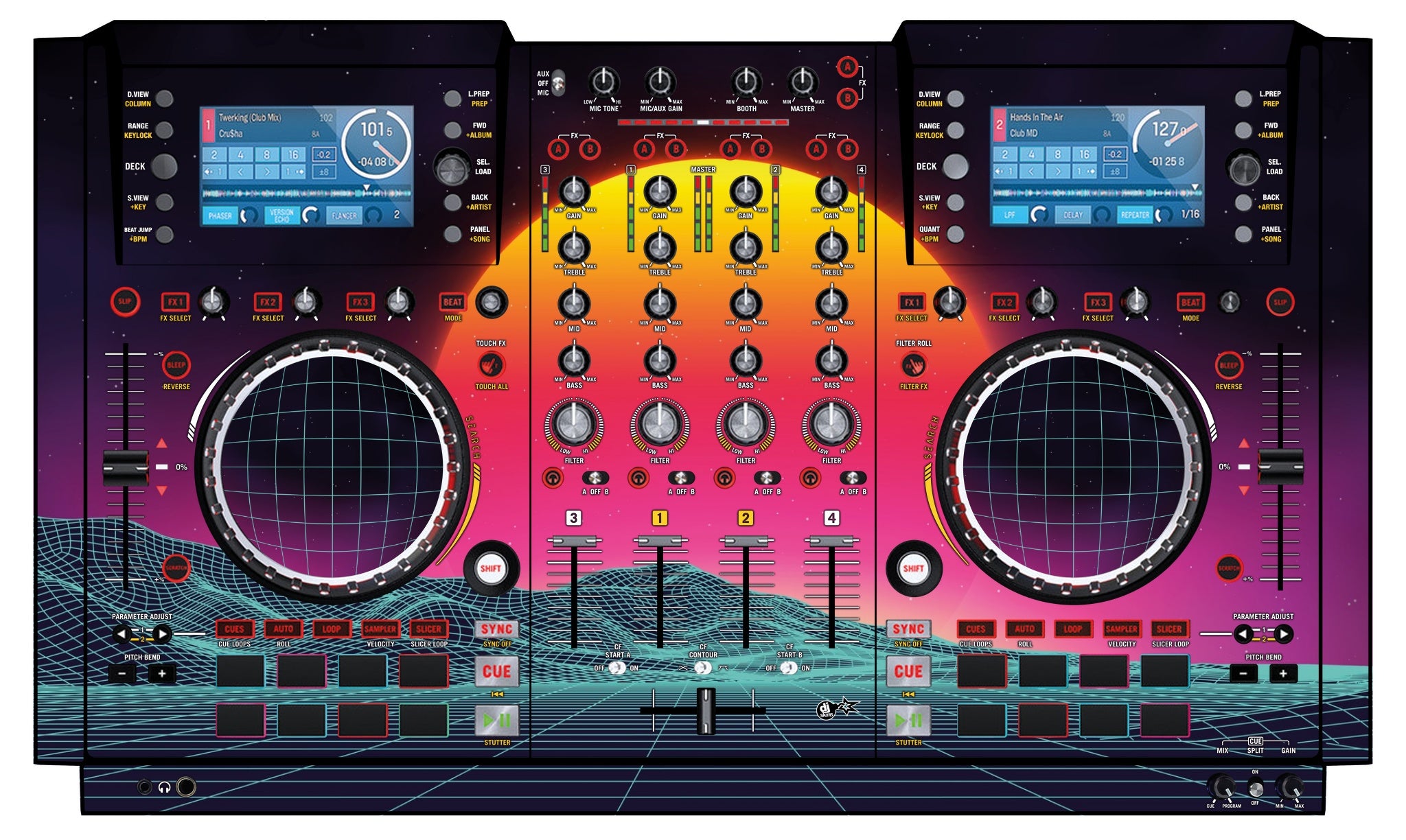 Numark NV 2 Skin Synthwave Horizon