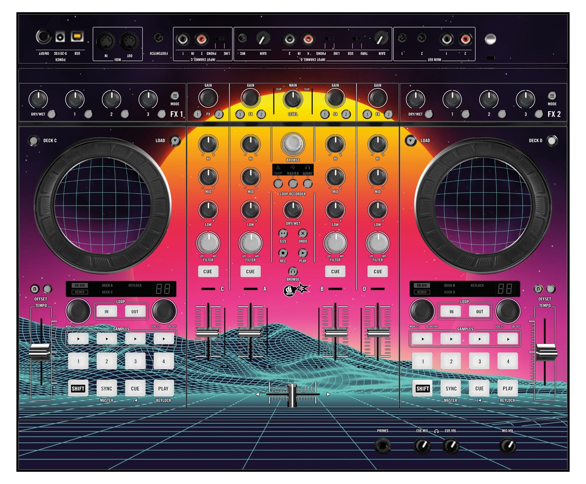 Native Instruments S4 MK1 Skin Synthwave Horizon