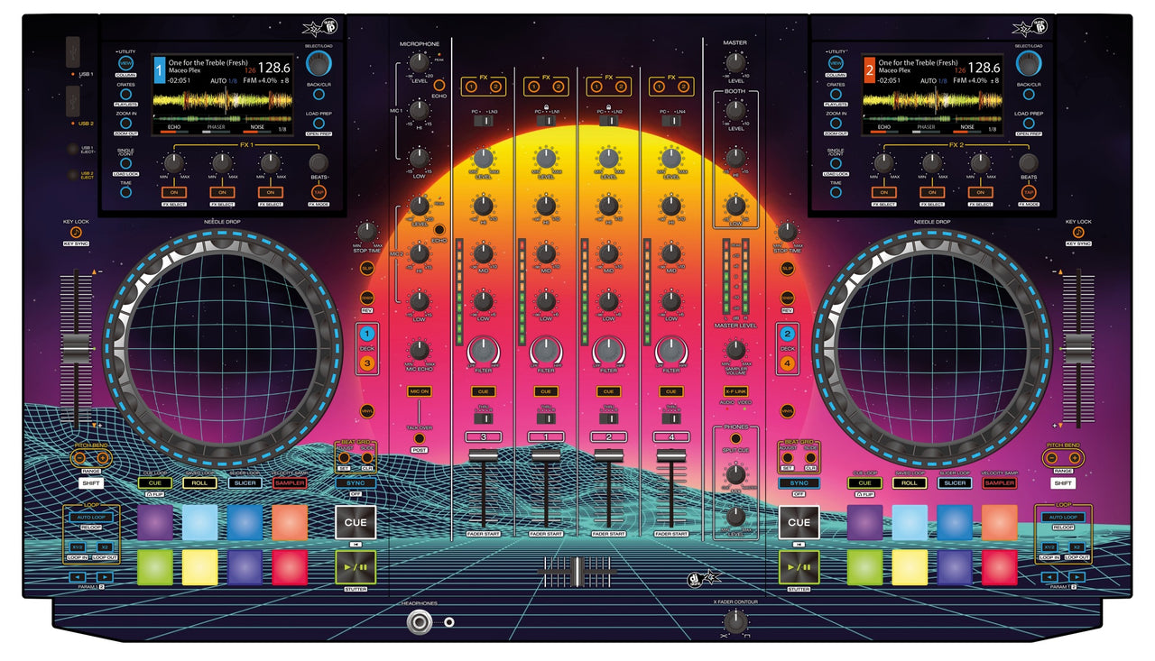 Denon DJ MCX 8000 Skin Synthwave Horizon