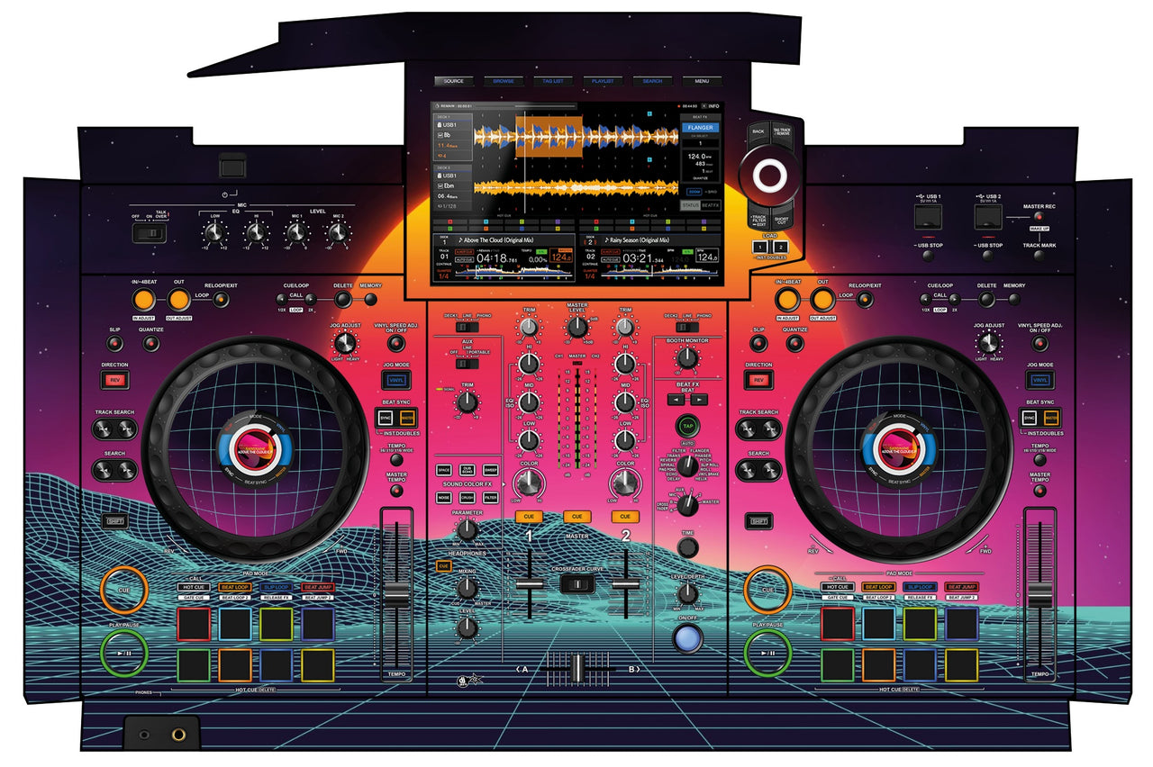 Pioneer DJ XDJ RX 3 Skin Synthwave Horizon