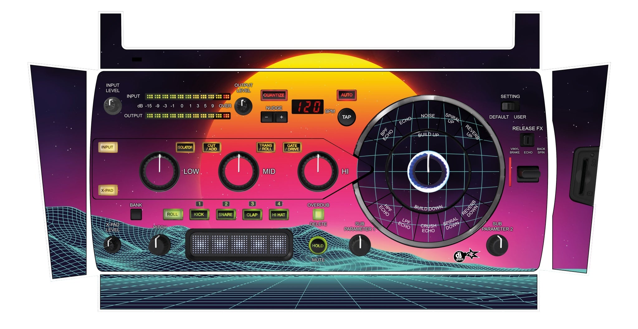 Pioneer DJ RMX 1000 Skin Synthwave Horizon