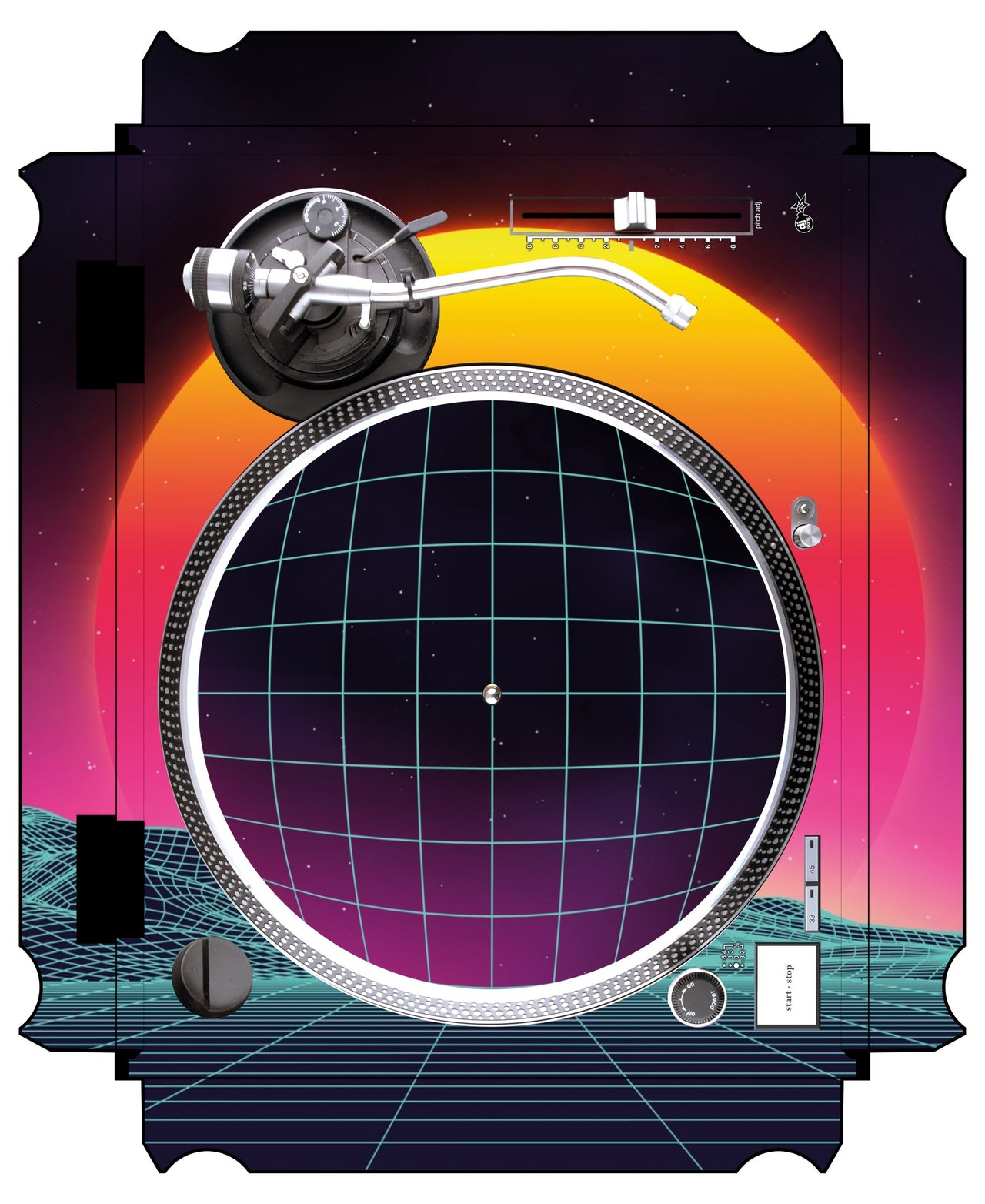 Technics 1200 / 1210 MK2 VERTICAL Skin Synthwave Horizon
