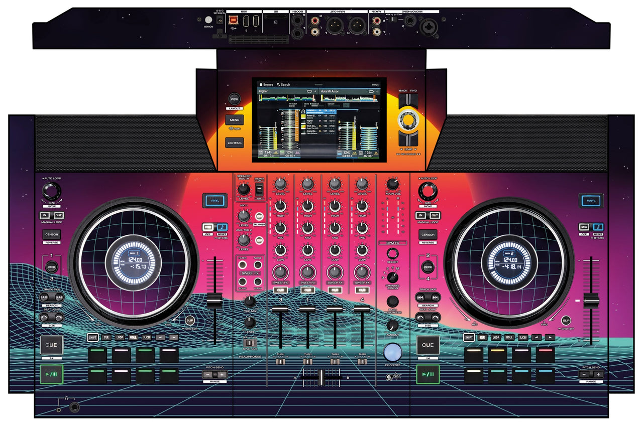 Denon DJ SC Live 4 Skin Synthwave Horizon