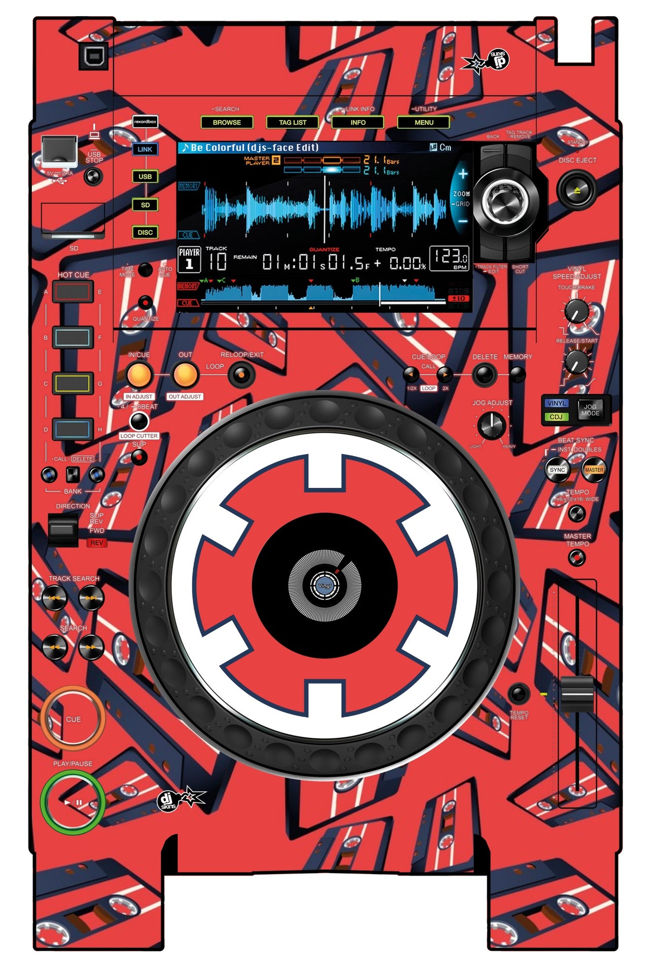 Pioneer DJ CDJ 2000 NEXUS 2 Skin Tapedeck
