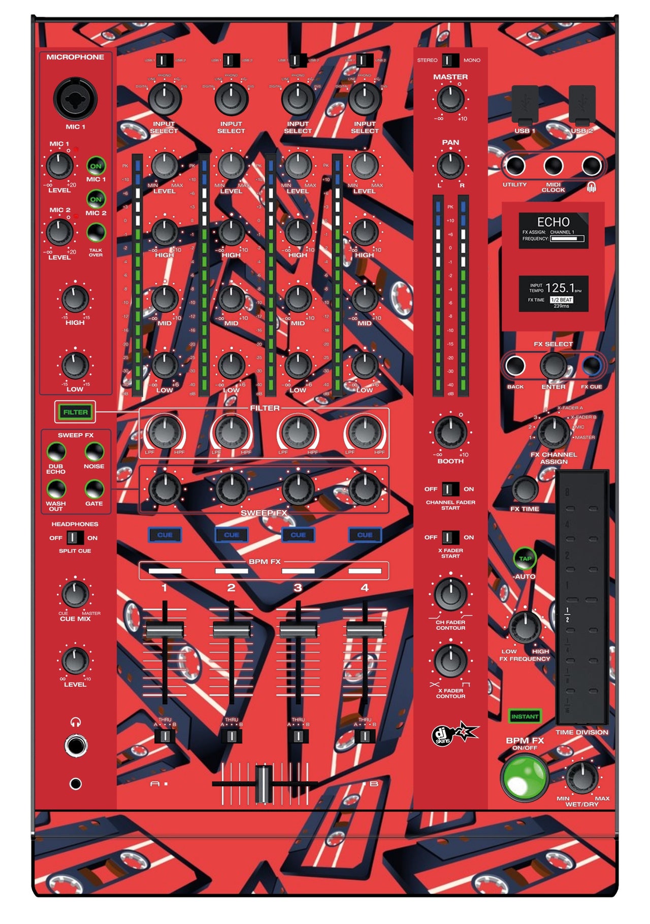 Denon DJ X 1800 Skin Tapedeck