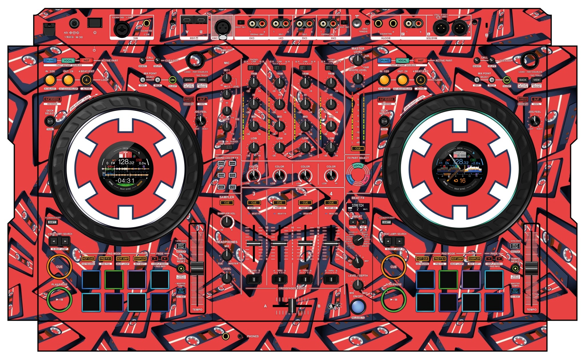 Pioneer DJ DDJ FLX10 Skin Tapedeck