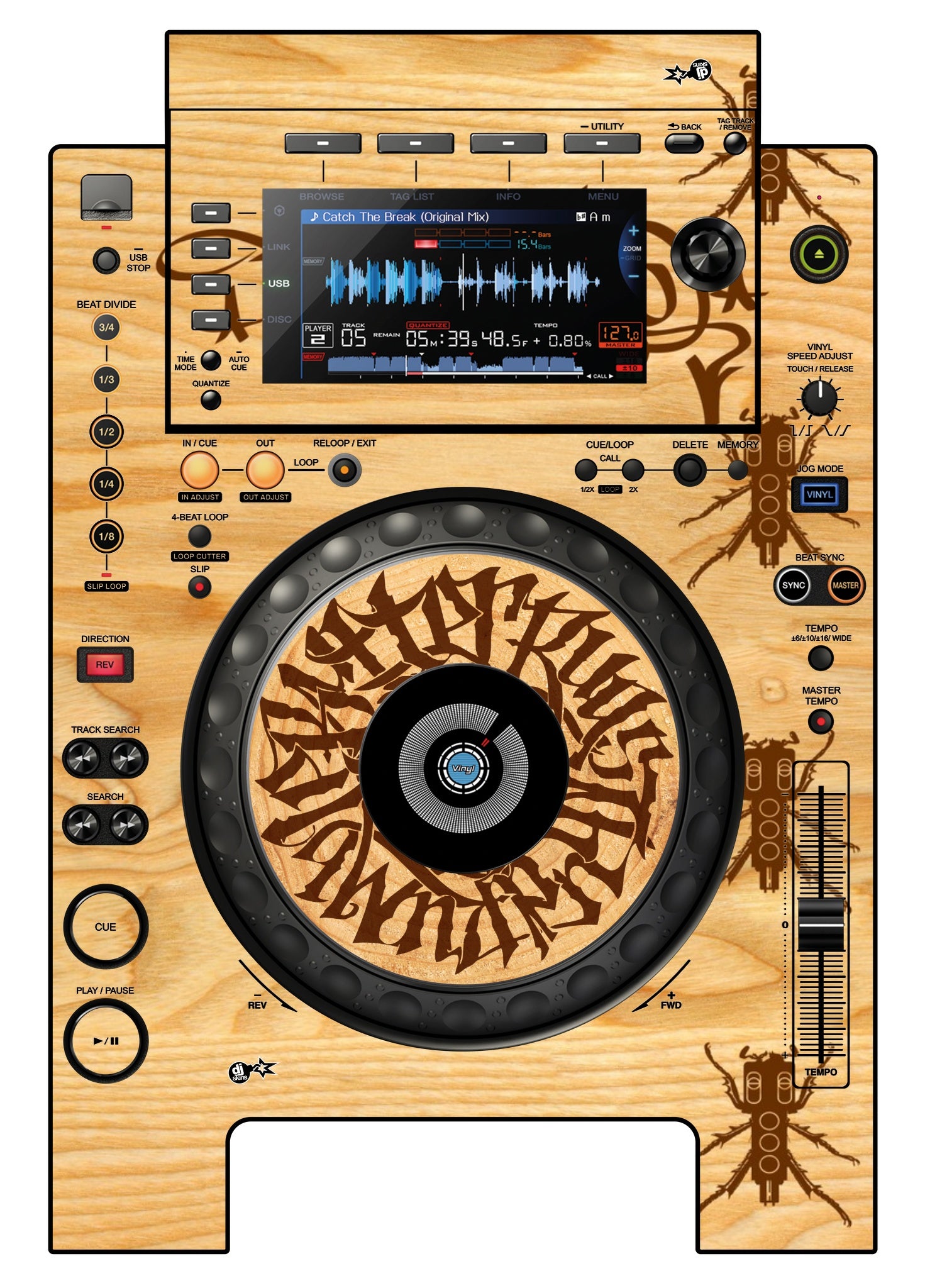 Pioneer DJ CDJ 900 NEXUS Skin Thudrumble Wood