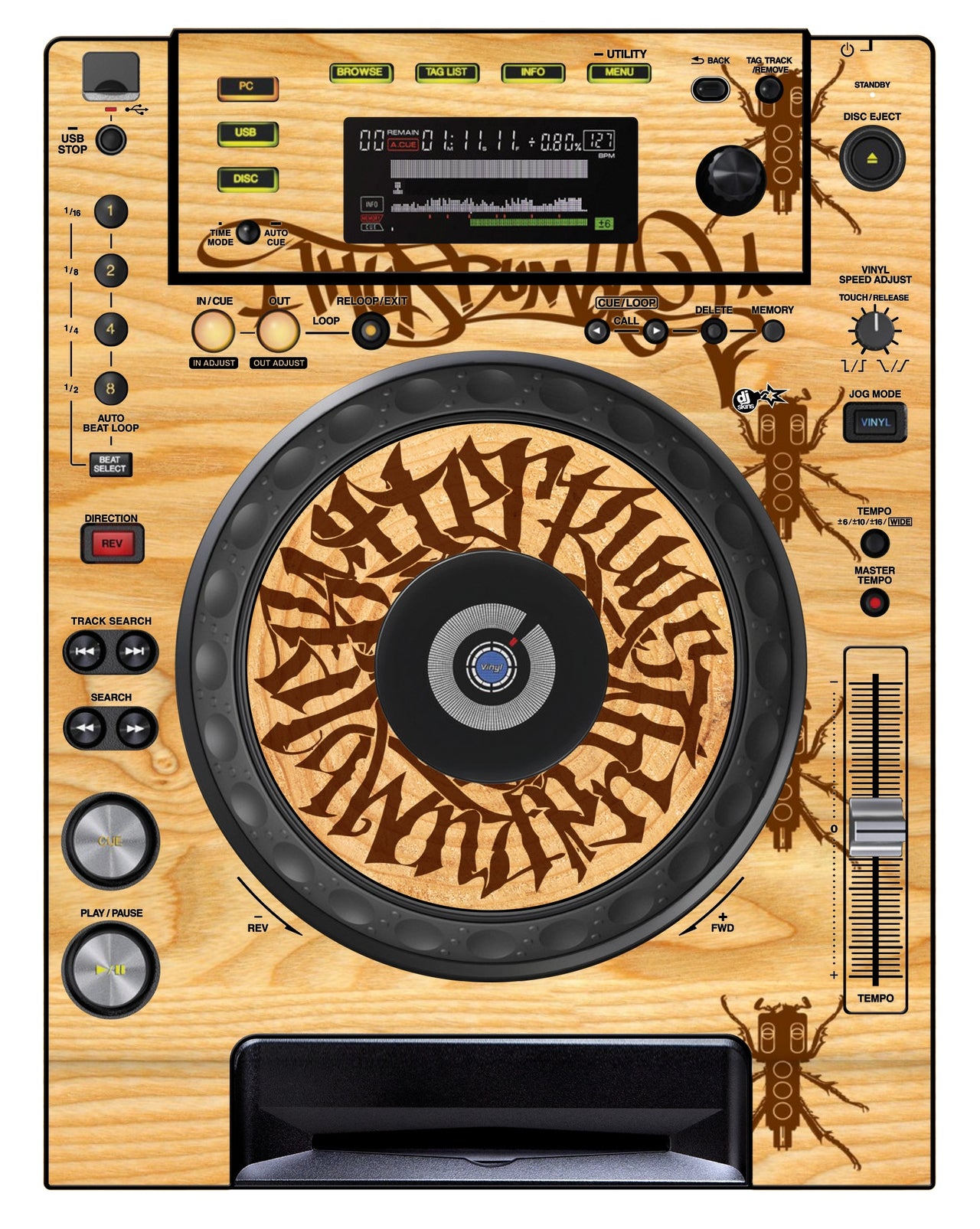 Pioneer DJ CDJ 850 Skin Thudrumble Wood