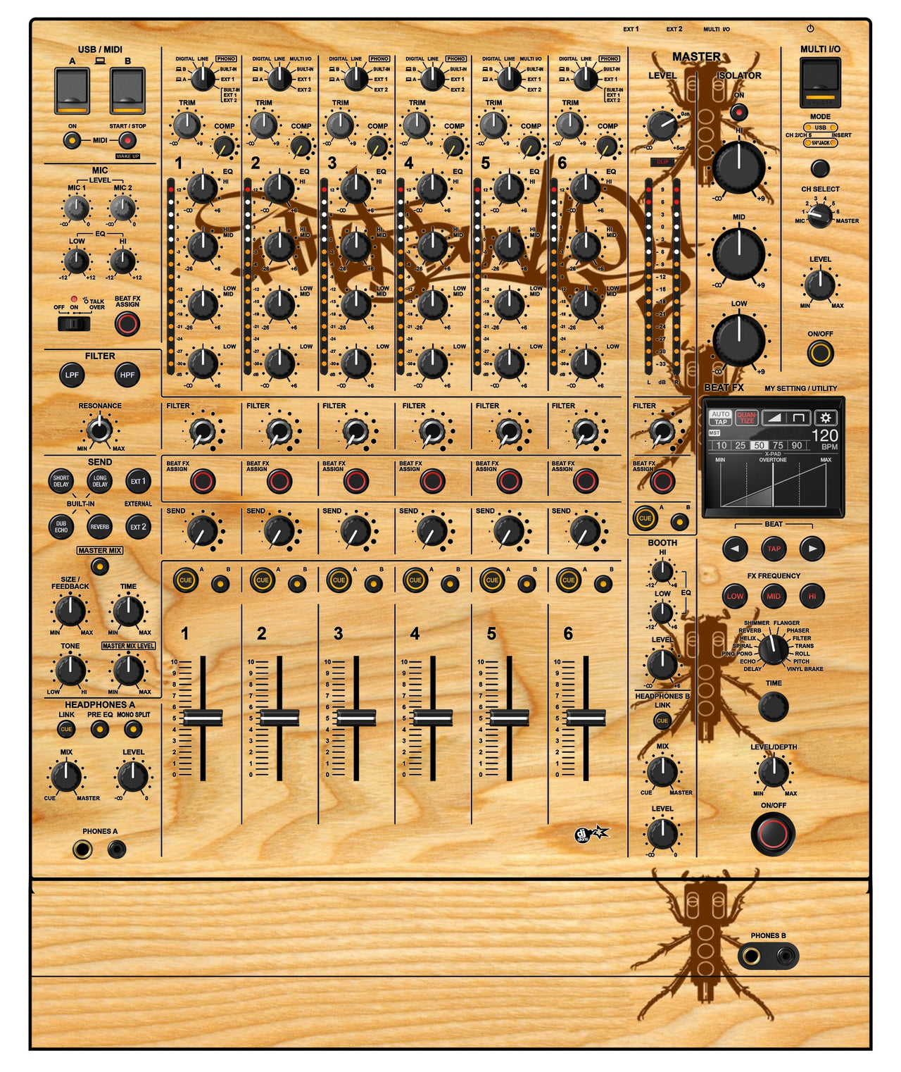 Pioneer DJ DJM V10 LF Skin Thudrumble Wood