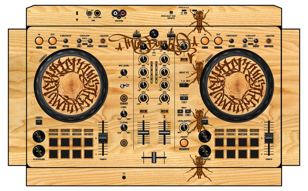 Pioneer DJ DDJ FLX 4 Skin Thudrumble Wood