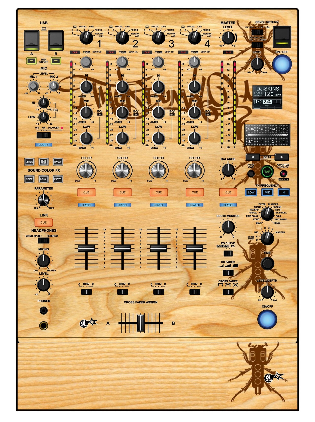 Pioneer DJ DJM 900 NEXUS 2 Skin Thudrumble Wood