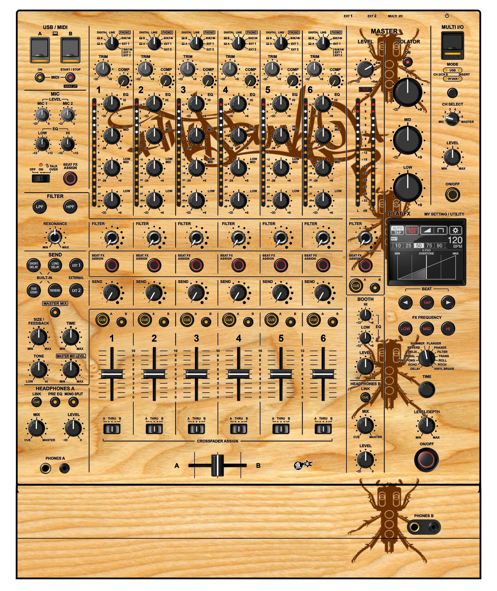 Pioneer DJ DJM V10 Skin Thudrumble Wood