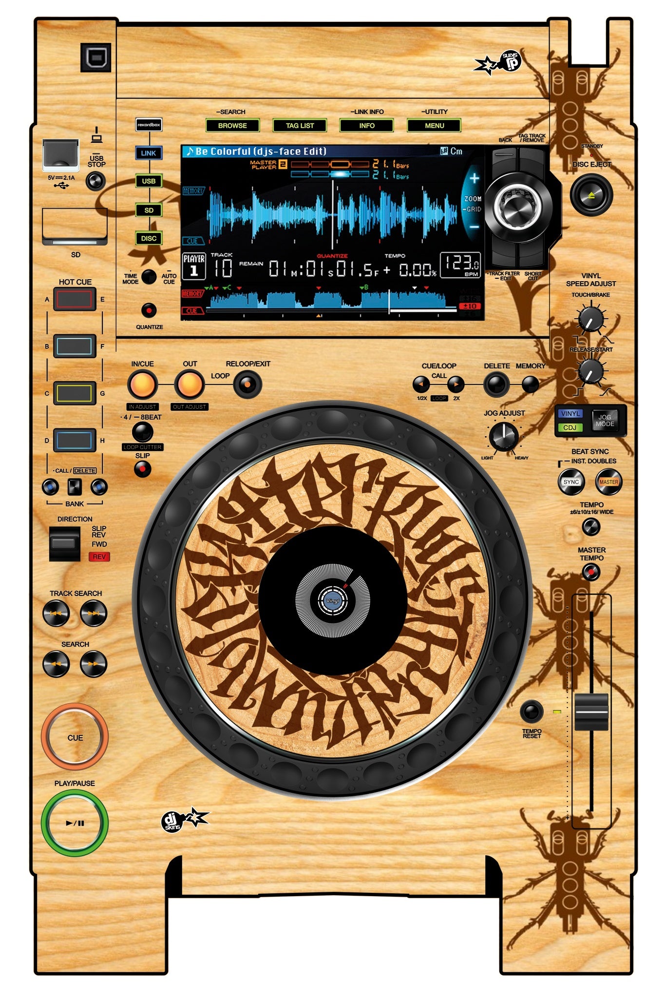 Pioneer DJ CDJ 2000 NEXUS 2 Skin Thudrumble Wood