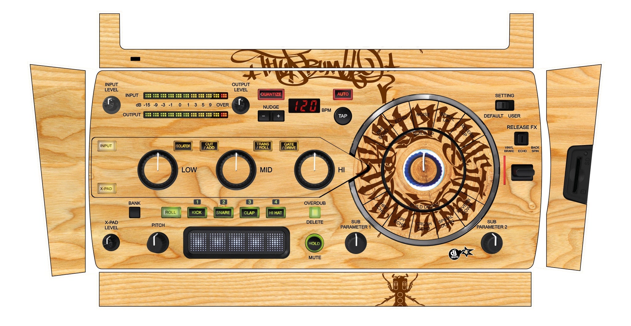 Pioneer DJ RMX 1000 Skin Thudrumble Wood