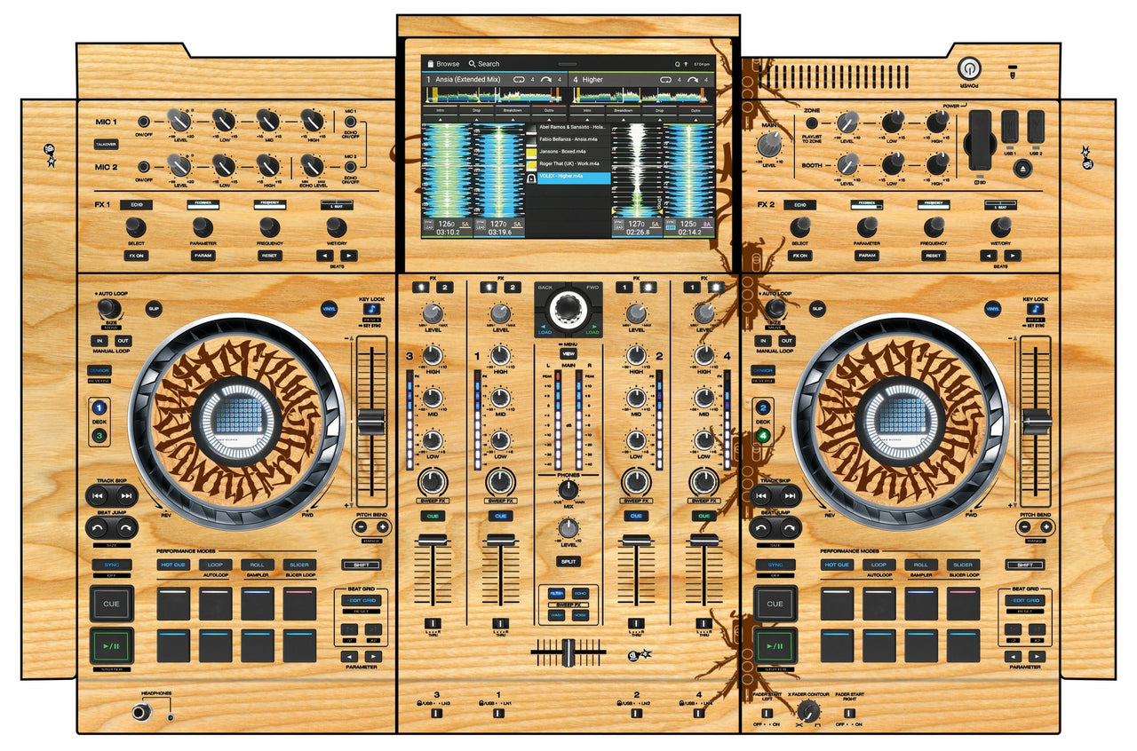 Denon DJ PRIME 4+ Skin Thudrumble Wood