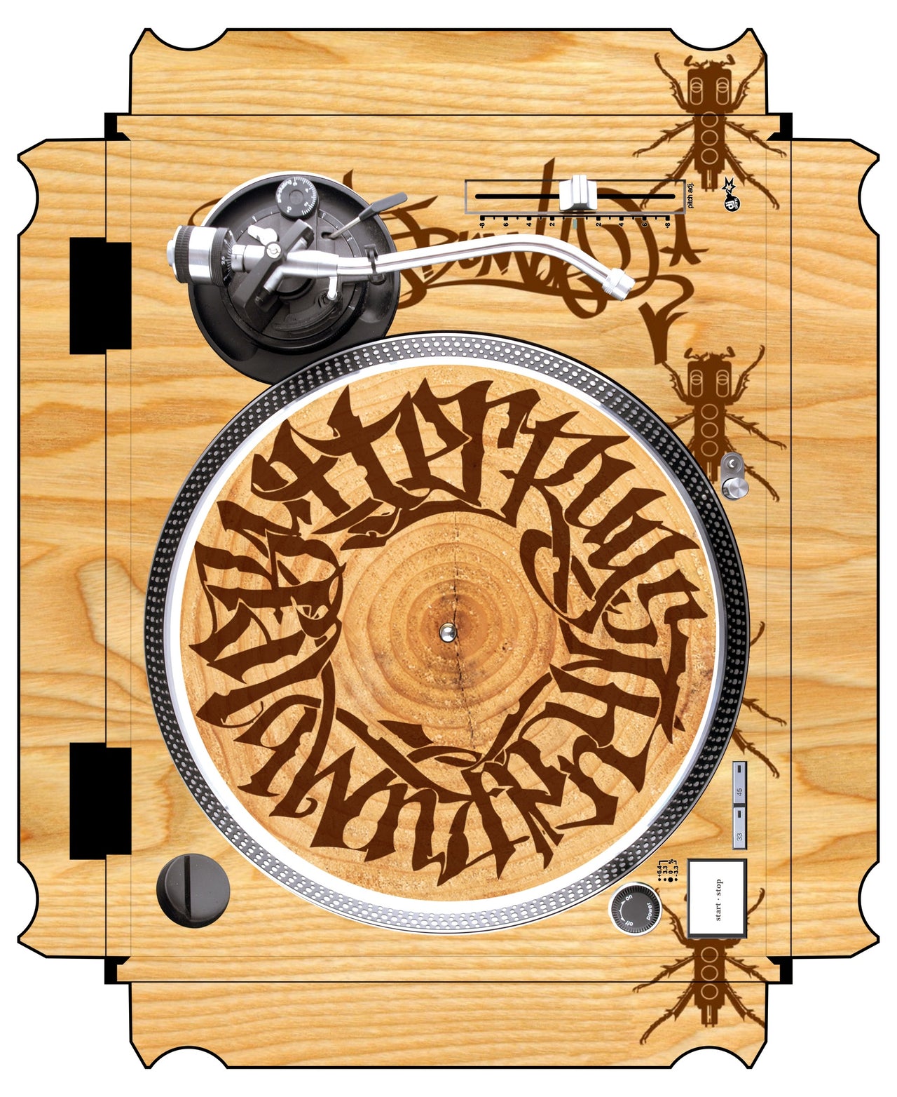 Technics 1200 / 1210 MK2 VERTICAL Skin Thudrumble Wood