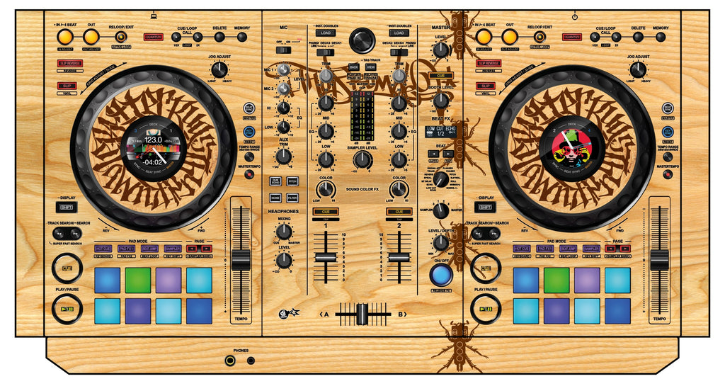 Pioneer DJ DDJ 800 Skin Thudrumble Wood