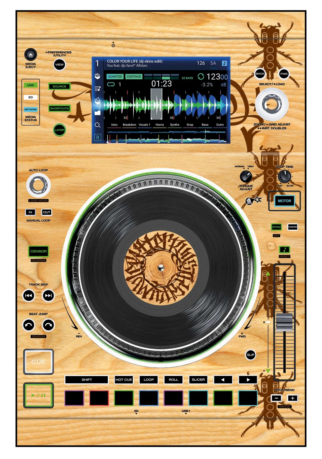 Denon DJ SC 5000 M Skin Thudrumble Wood