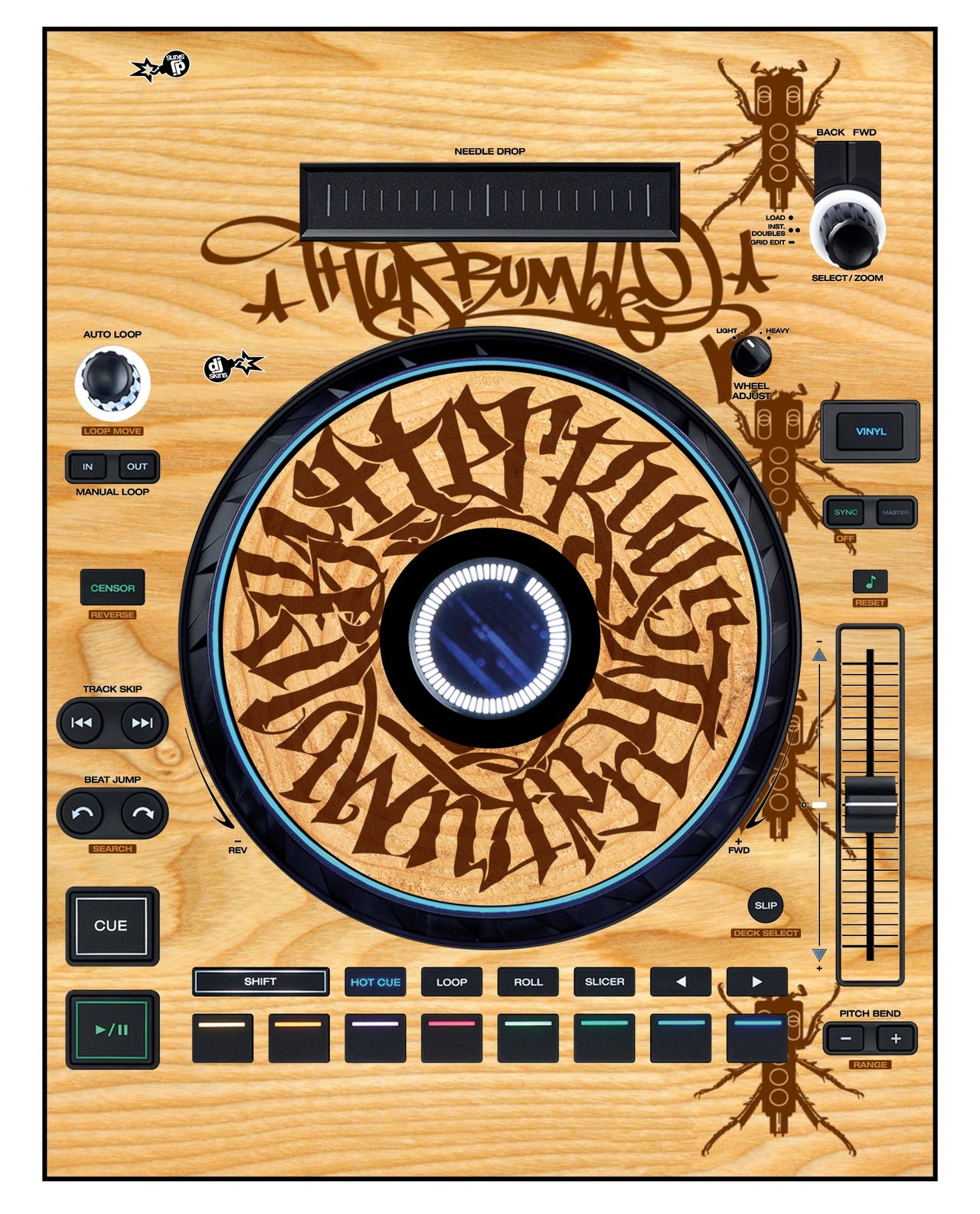 Denon DJ LC 6000 Skin Thudrumble Wood