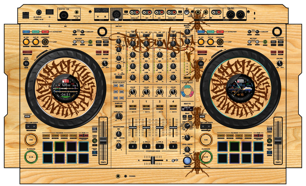 Pioneer DJ DDJ FLX10 Skin Thudrumble Wood