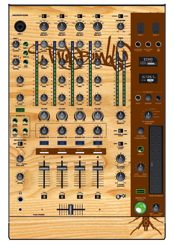 Denon DJ X 1850 Skin Thudrumble Wood