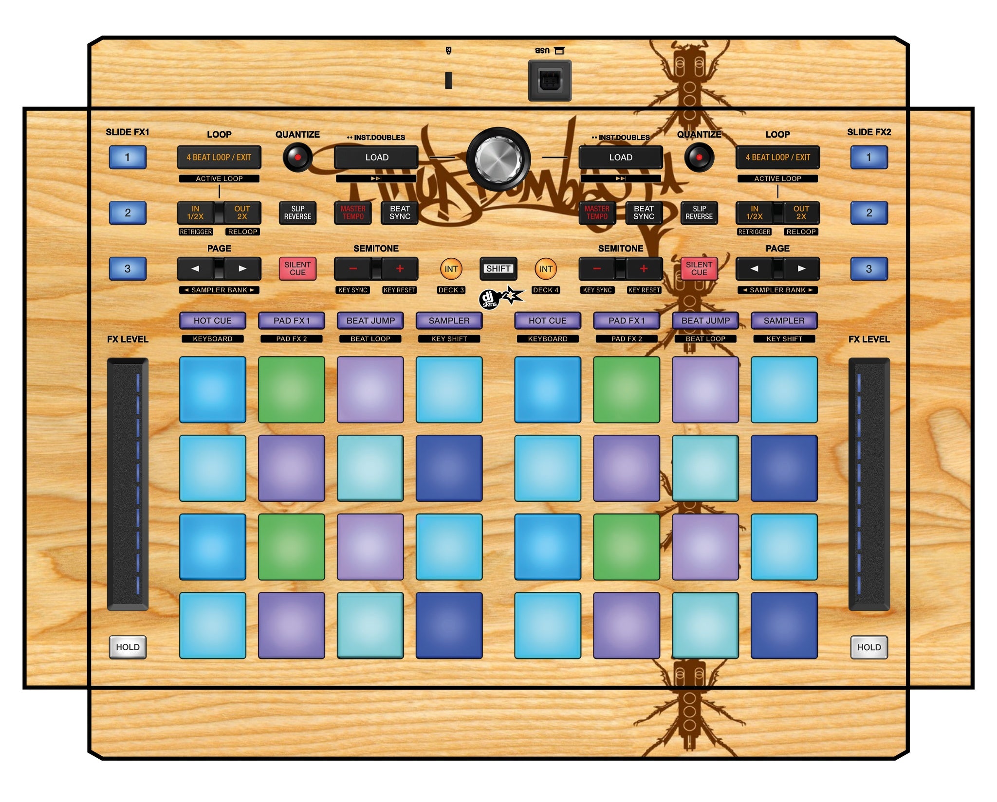 Pioneer DJ DDJ XP 1 Skin Thudrumble Wood