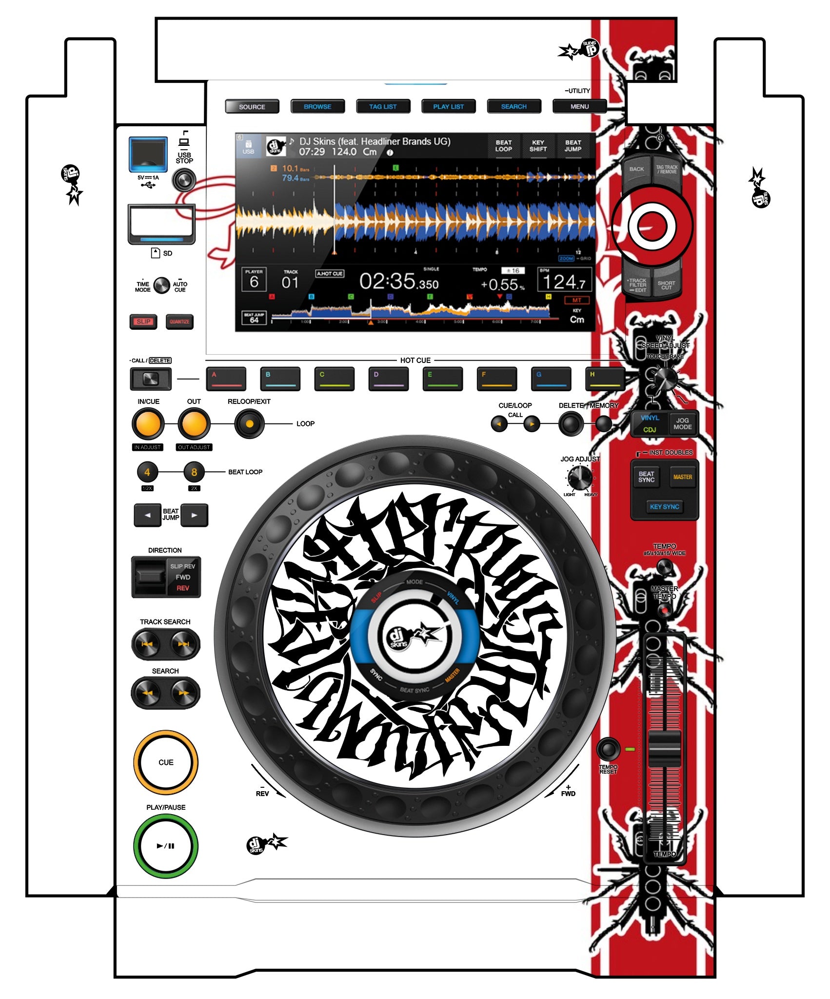 Pioneer DJ CDJ 3000 incl. SIDES Skin Thudrumble