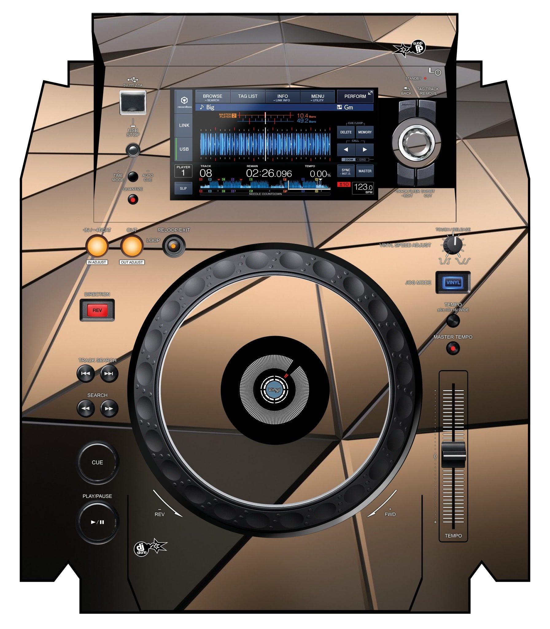 Pioneer DJ XDJ 1000 MK2 Skin Veneno