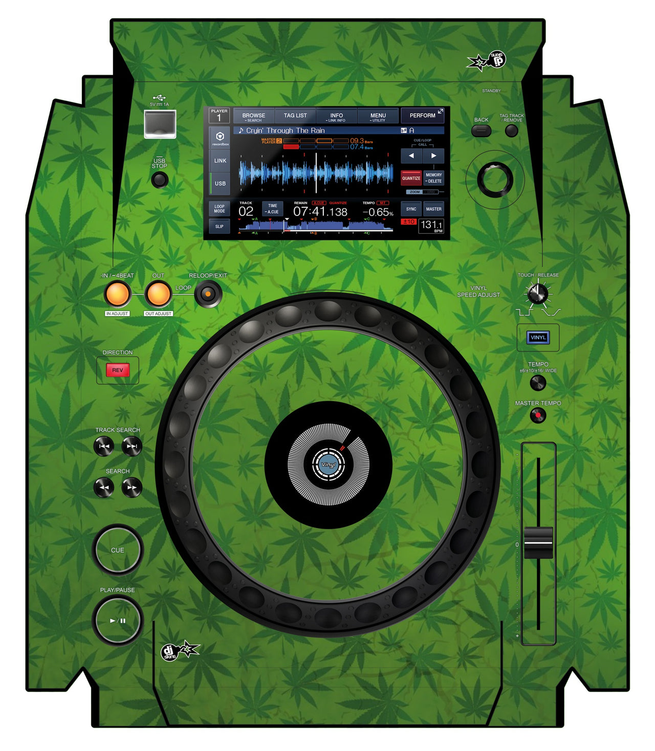 Pioneer DJ XDJ 1000 Skin Weedhead