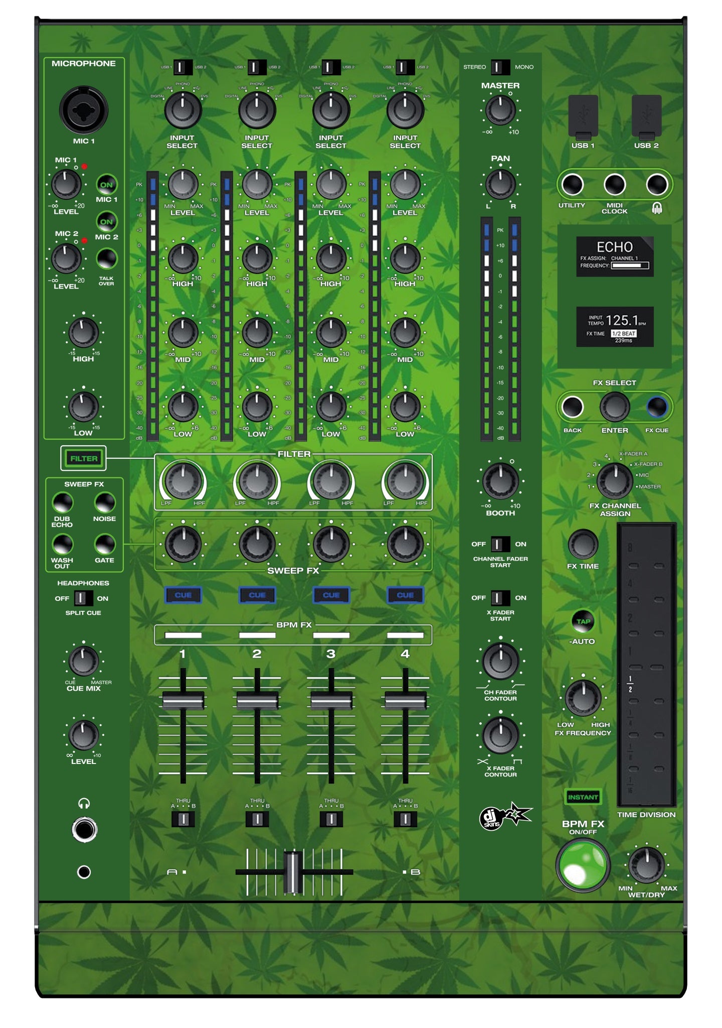 Denon DJ X 1800 Skin Weedhead