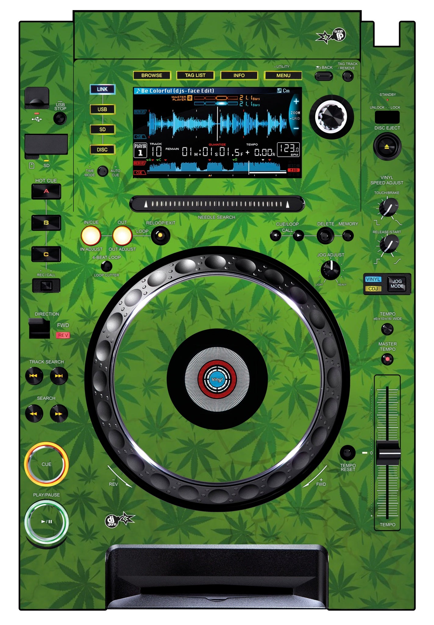 Pioneer DJ CDJ 2000 Skin Weedhead