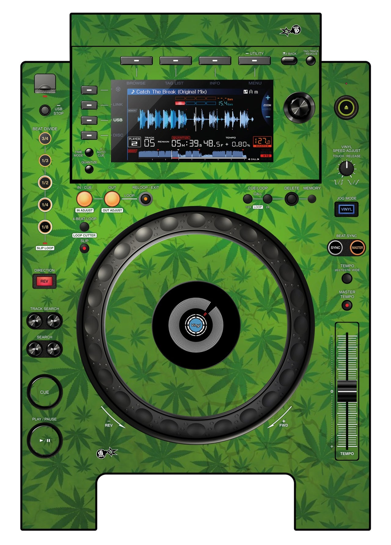 Pioneer DJ CDJ 900 NEXUS Skin Weedhead